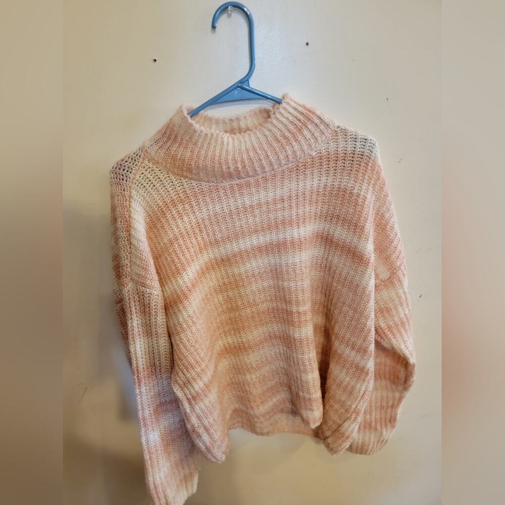 Womens Large Pink and White Striped Calvin Klein Sweater